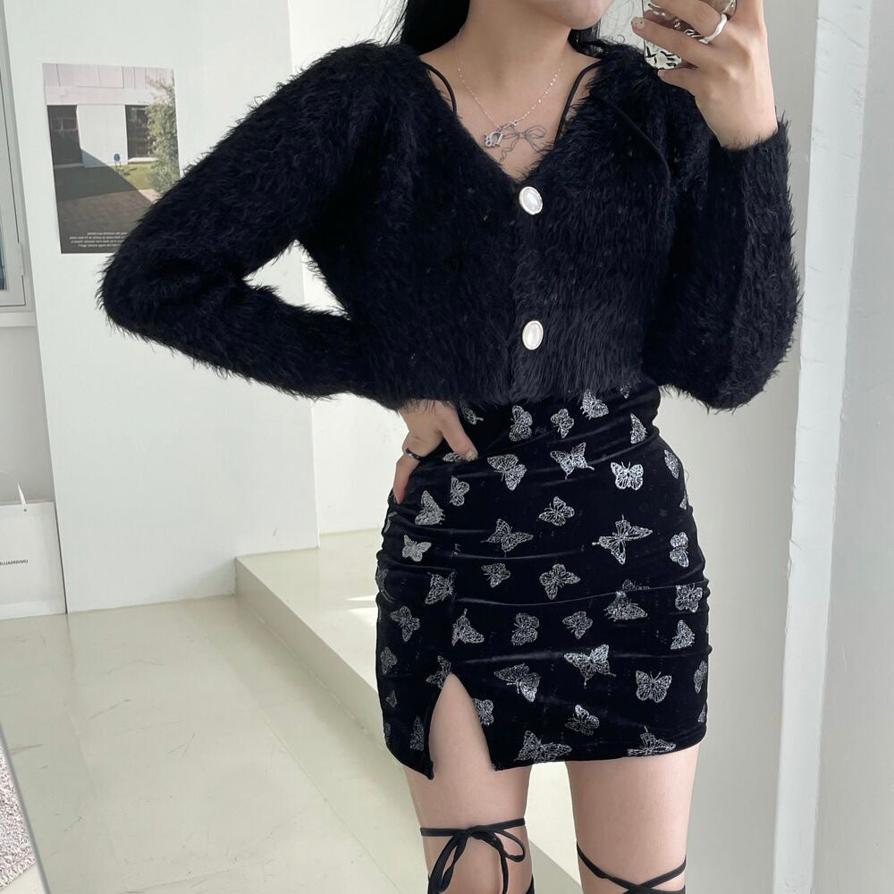 Fuzzy Cropped Sweater