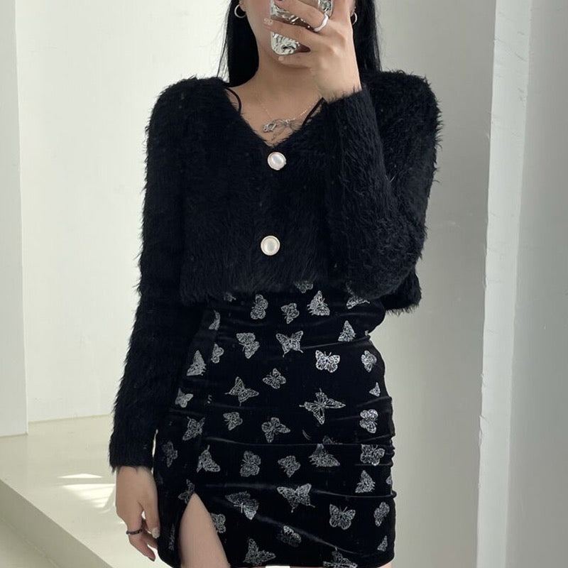 Fuzzy Cropped Sweater