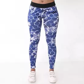 Honeycomb Blue Leggings: Tropical Series- Sale