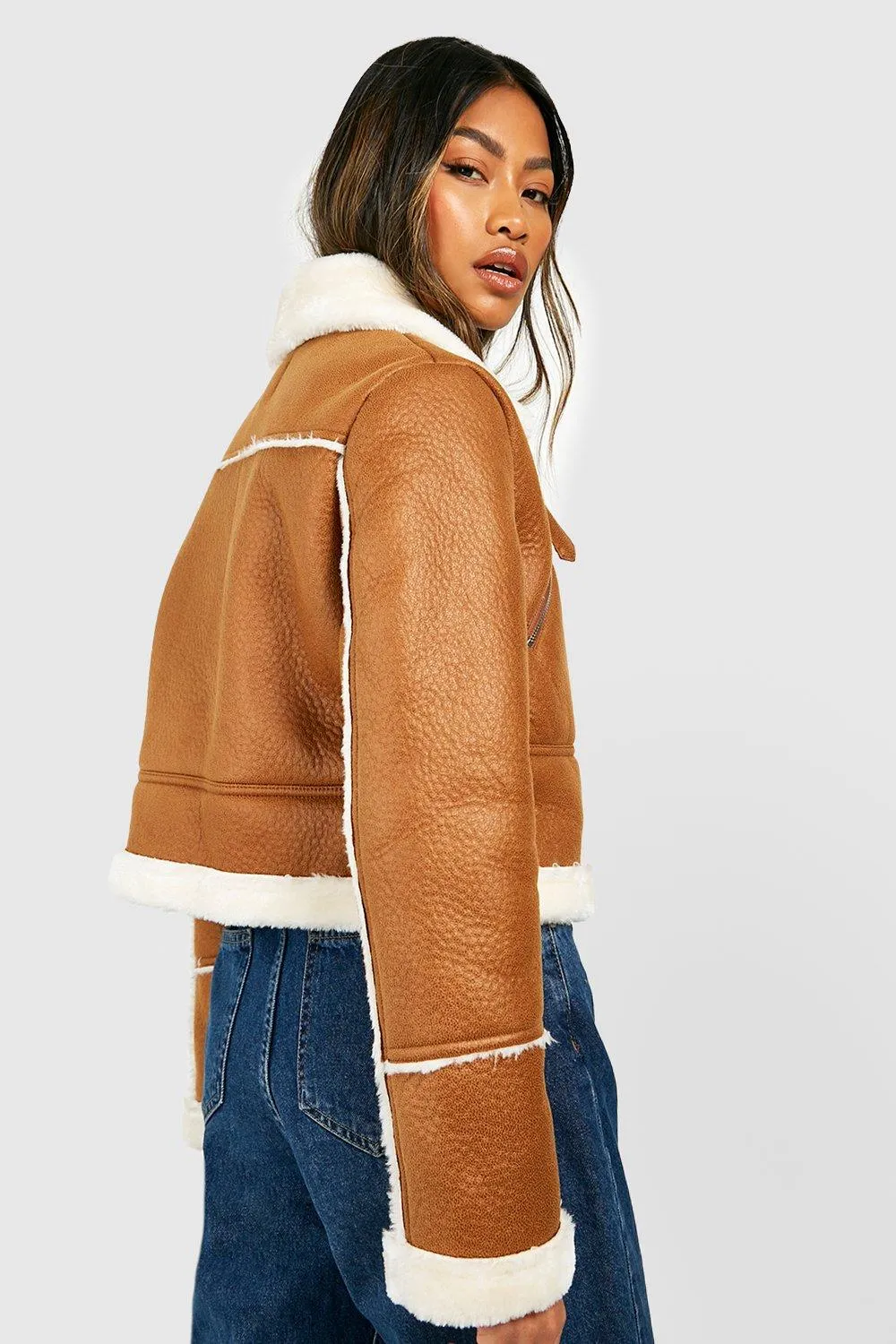 Jackets & Coats | Cropped Aviator Jacket | boohoo