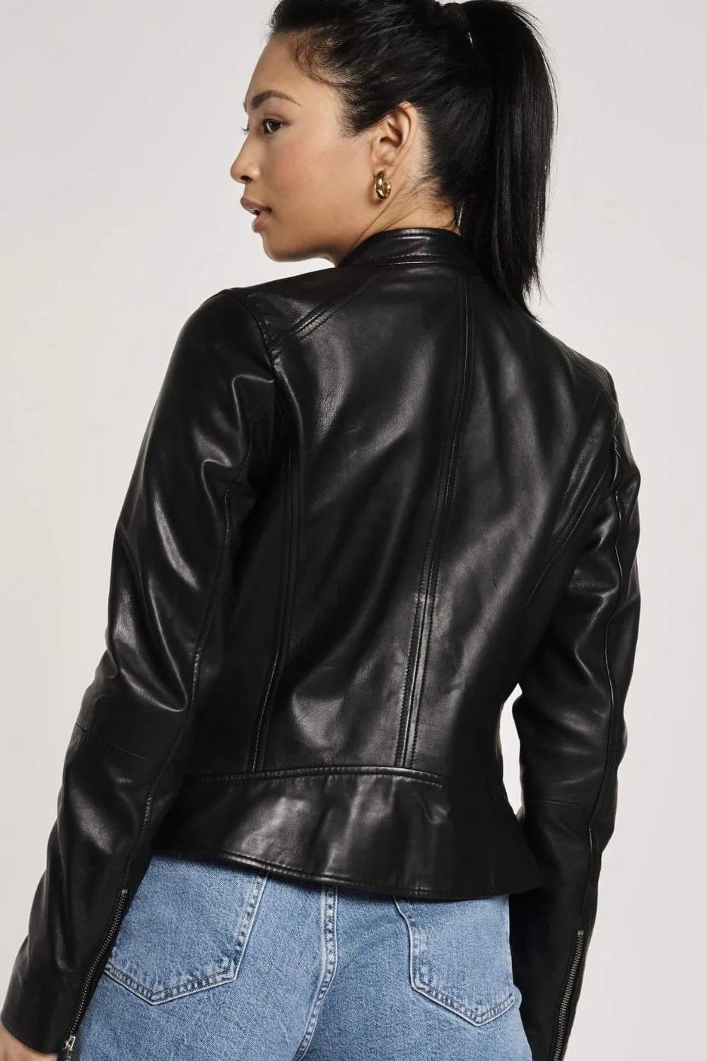 Jackets & Coats | Leather Racer Jacket | Barneys Originals