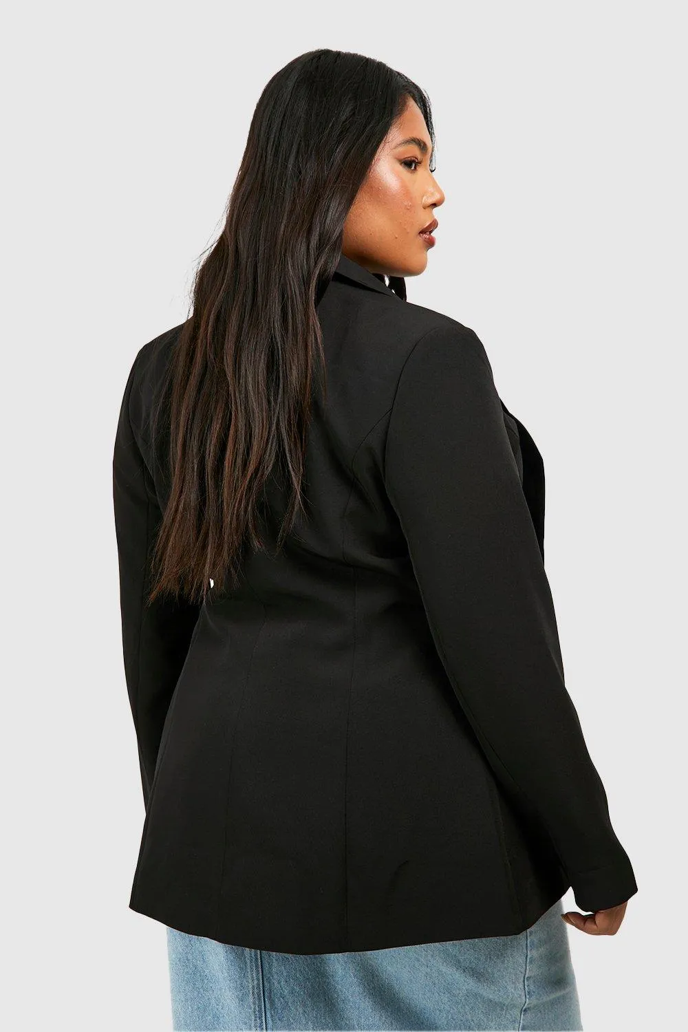 Jackets & Coats | Plus Oversized Woven Blazer | boohoo