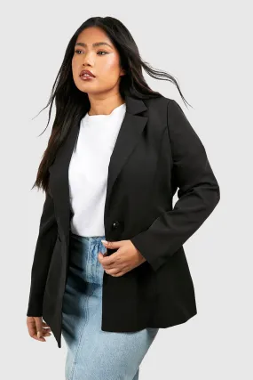 Jackets & Coats | Plus Oversized Woven Blazer | boohoo