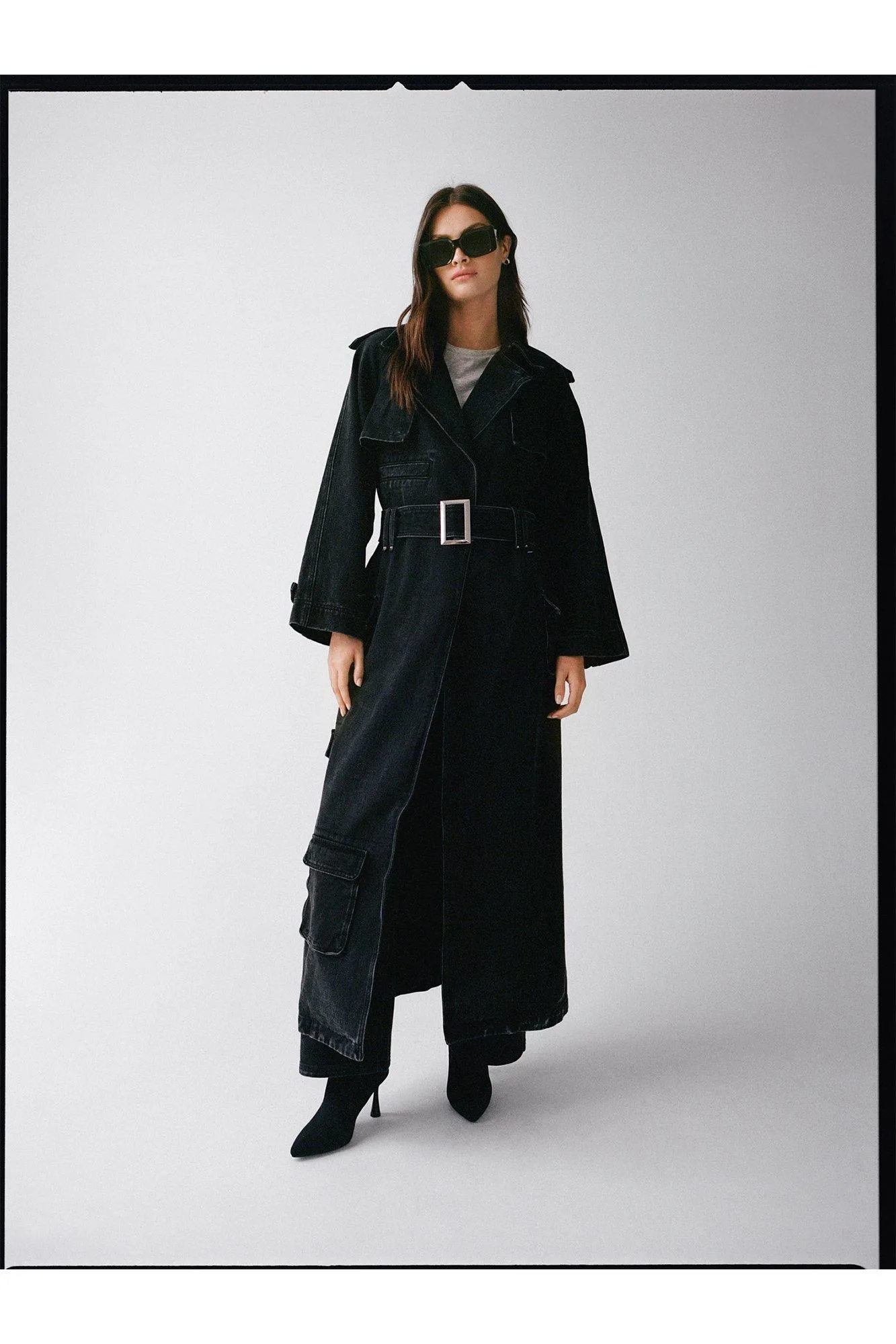 Jackets & Coats | Raw Denim Oversized Trench Coat | Warehouse