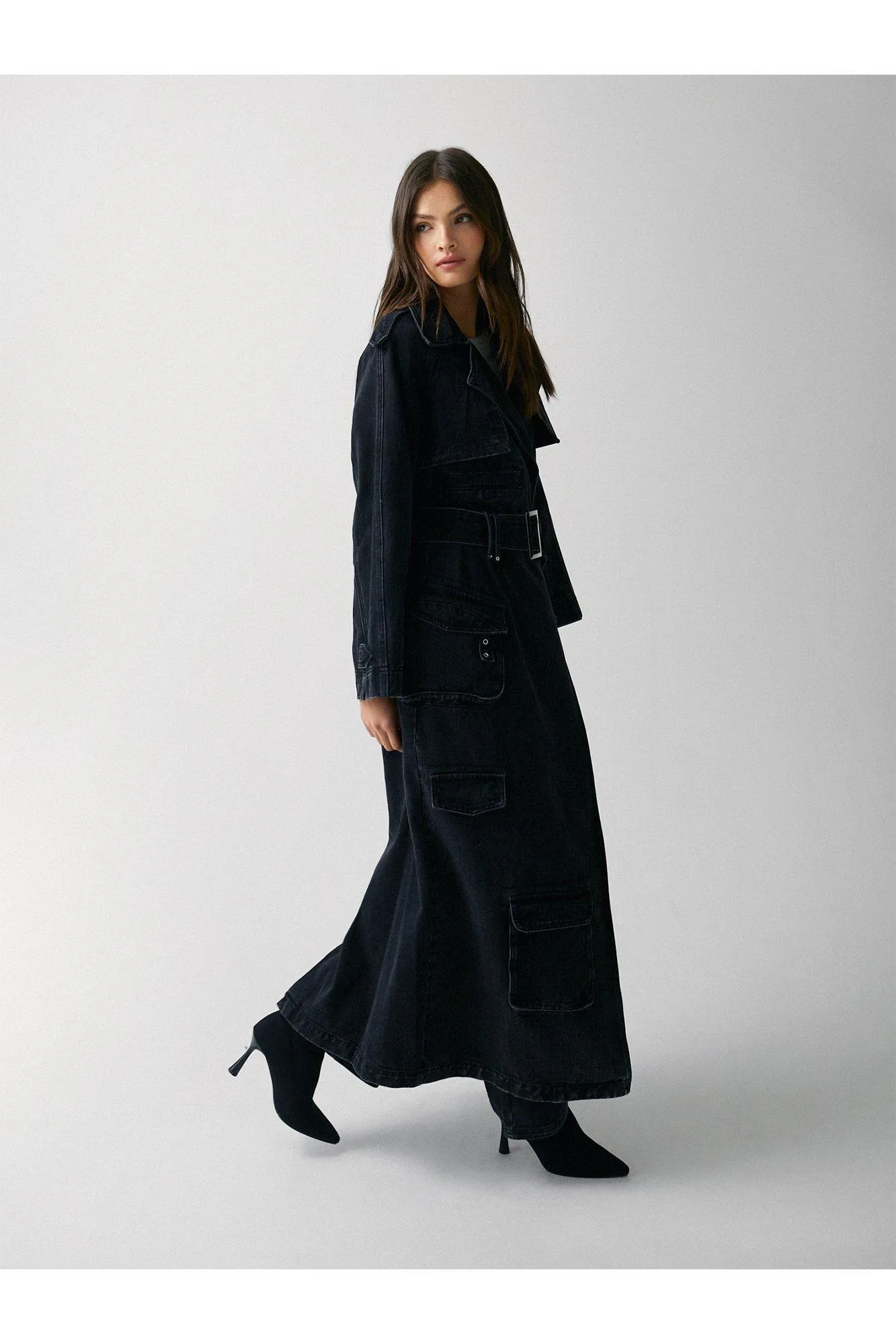 Jackets & Coats | Raw Denim Oversized Trench Coat | Warehouse