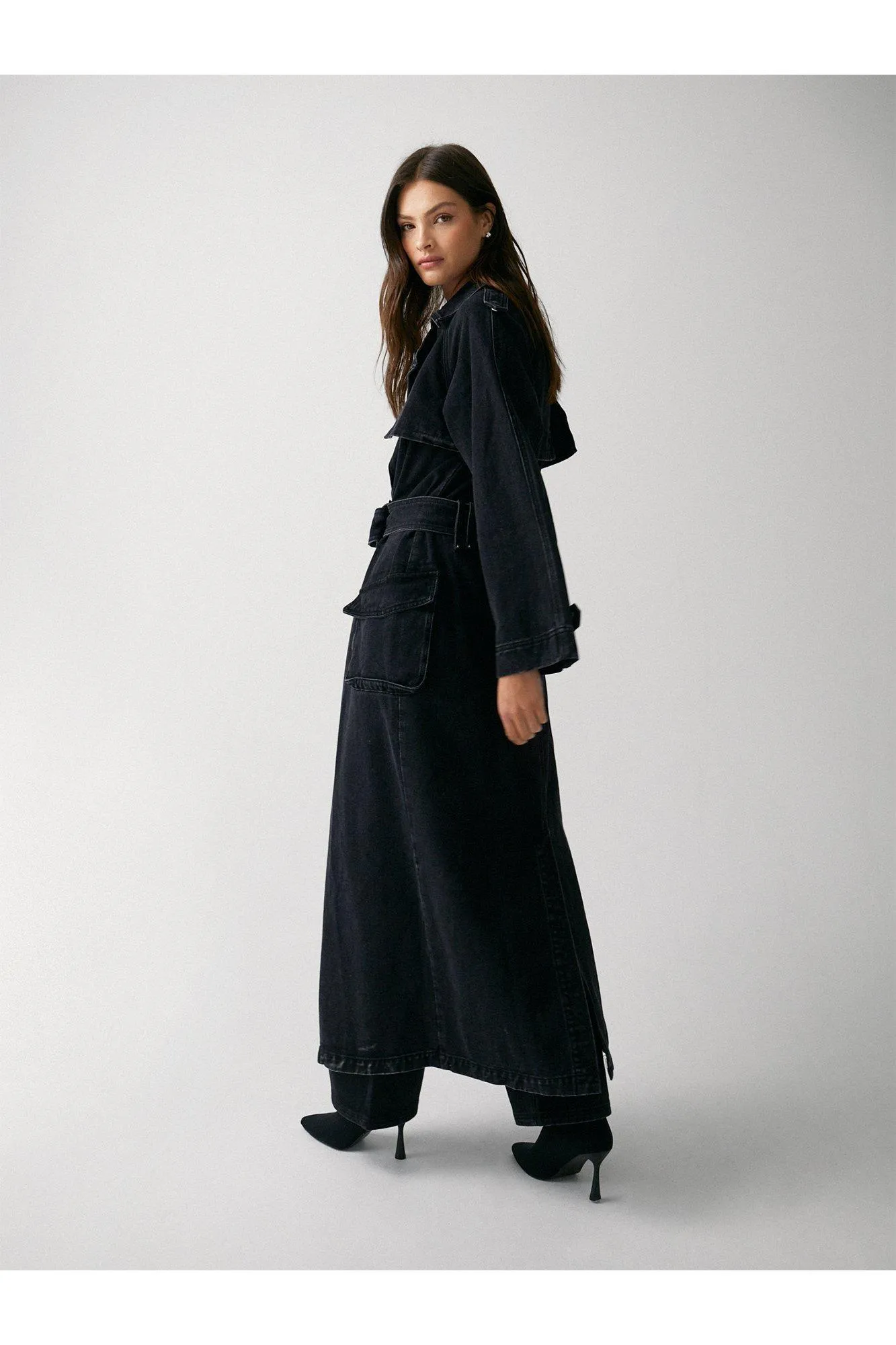 Jackets & Coats | Raw Denim Oversized Trench Coat | Warehouse