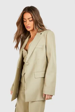 Jackets & Coats | Textured Relaxed Fit Blazer | boohoo