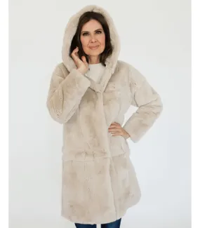 Jan Rex Rabbit Hooded Coat at FurhatWorld.com