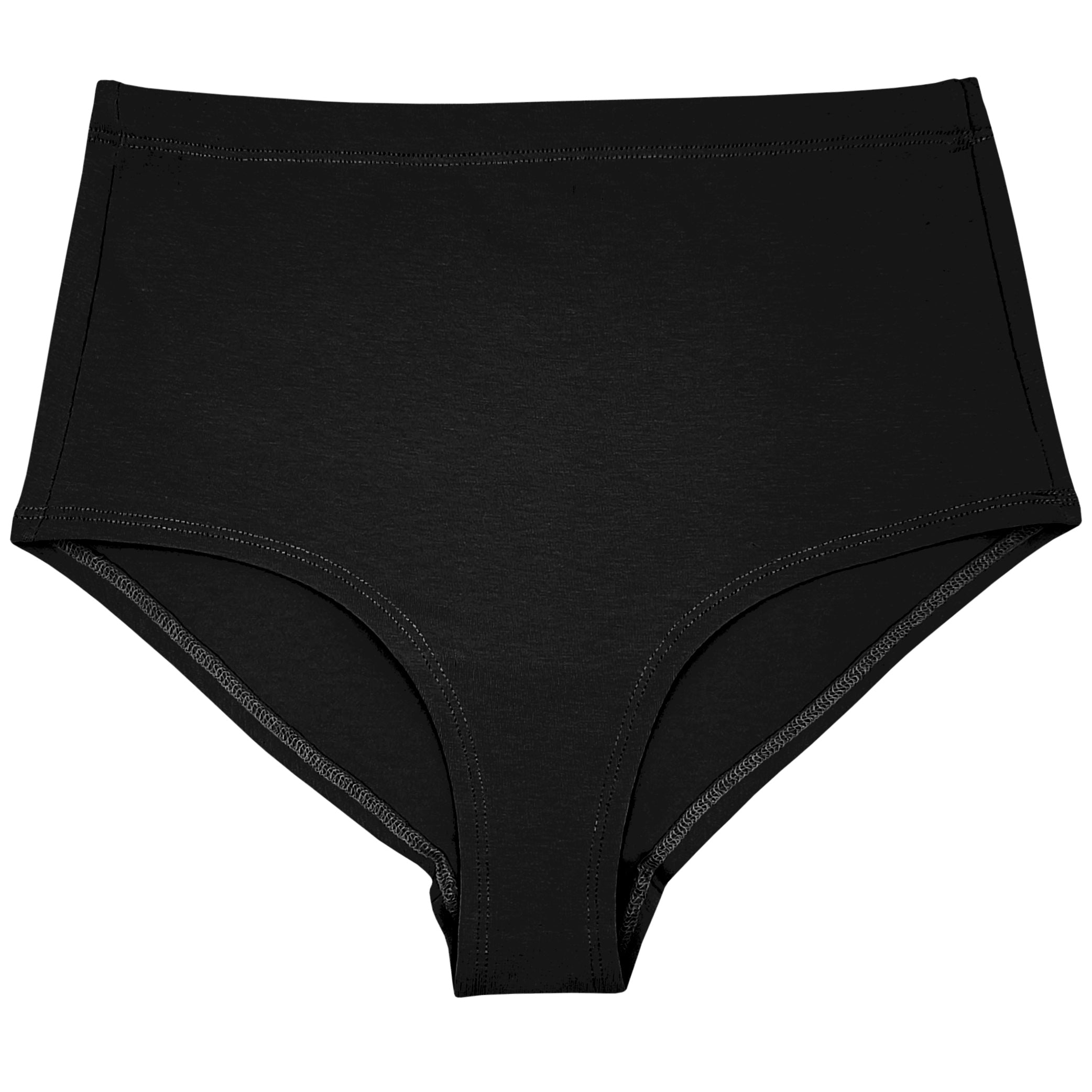 Jet Black Organic Cotton Hi-Waist Panty