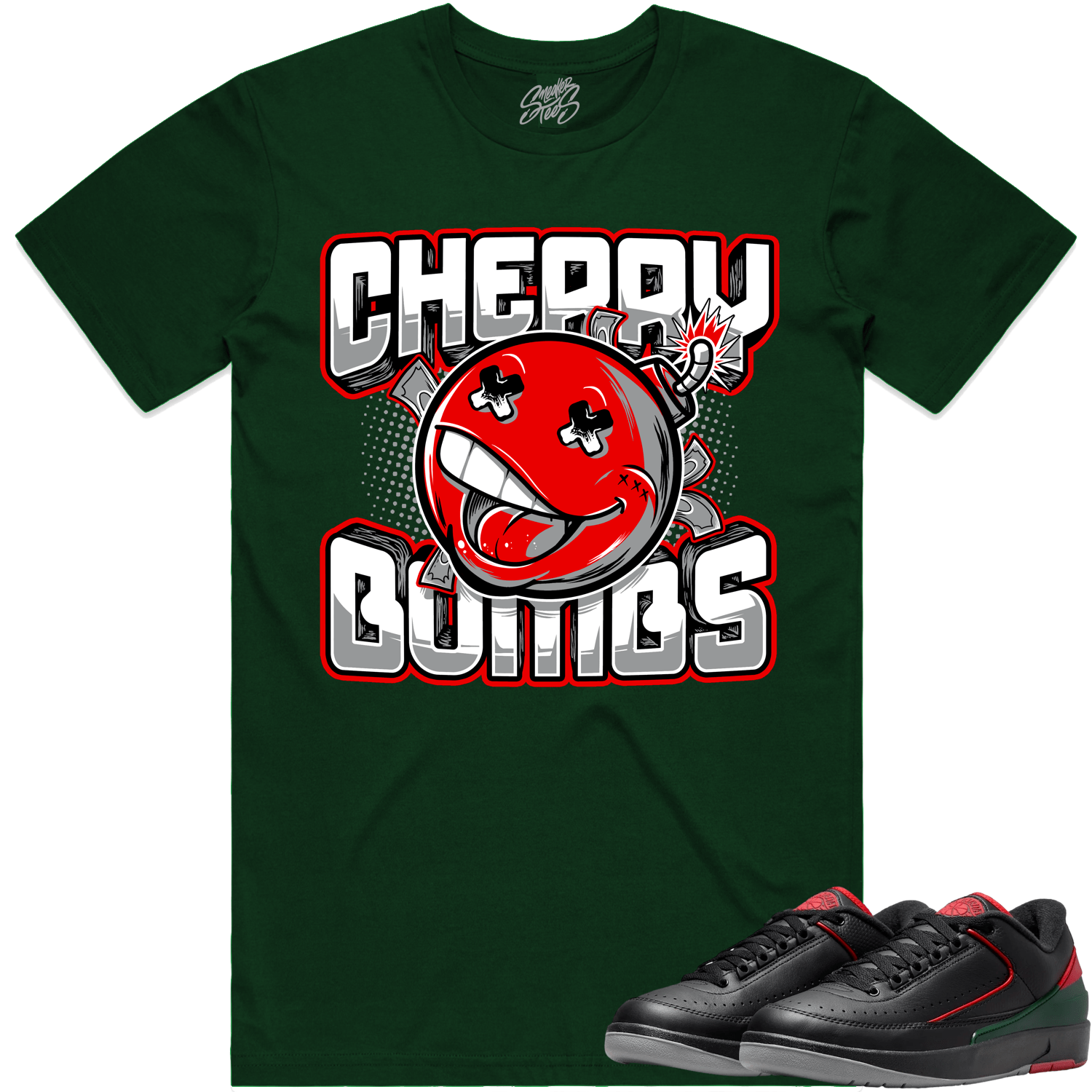 Jordan 2 Low Christmas 2s Shirt to Match - RED CHERRY BOMBS