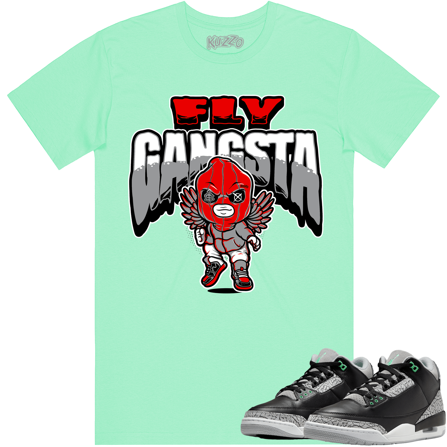 Jordan 3 Green Glow 3s Shirt to Match - RED FLY GANGSTA