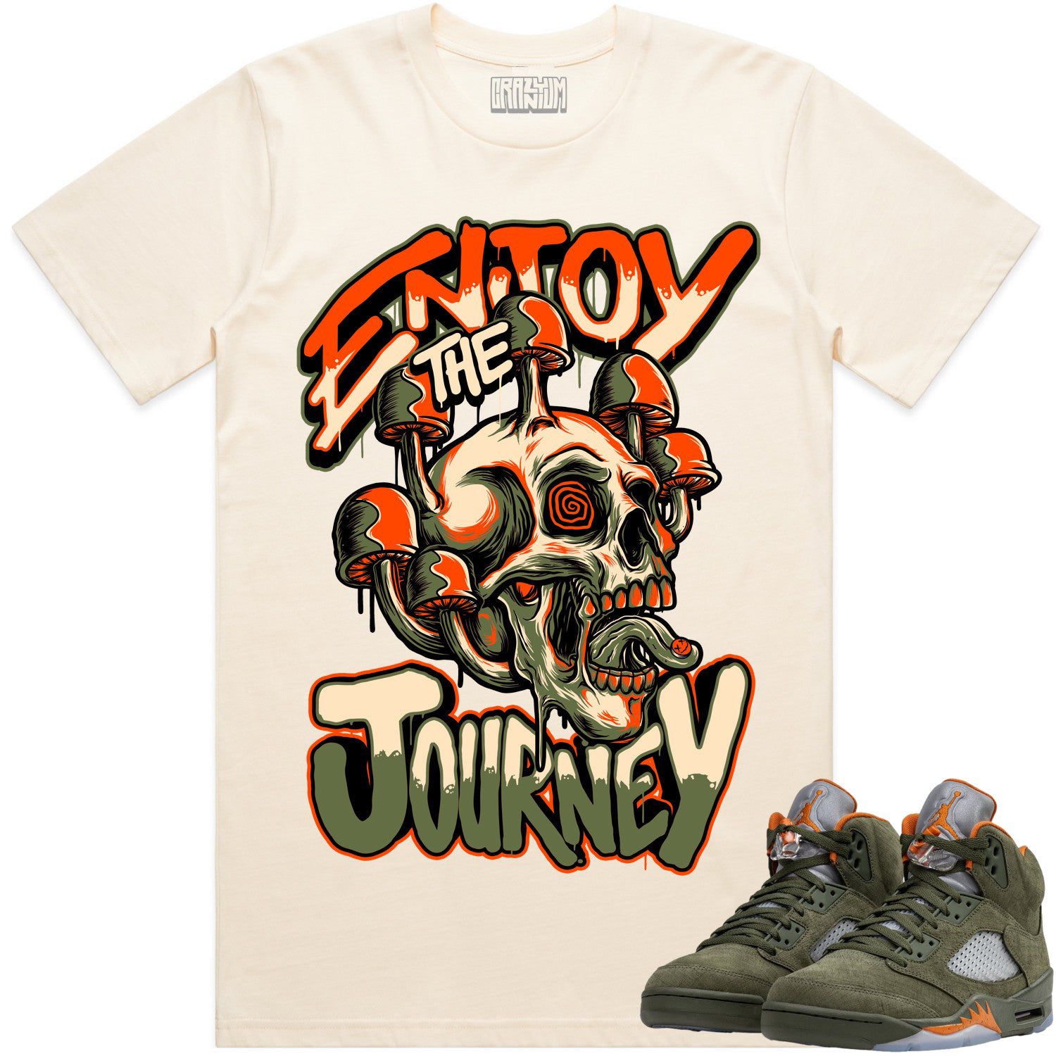 Jordan 5 Olive 5s Shirt to Match - CELADON ENJOY THE JOURNEY