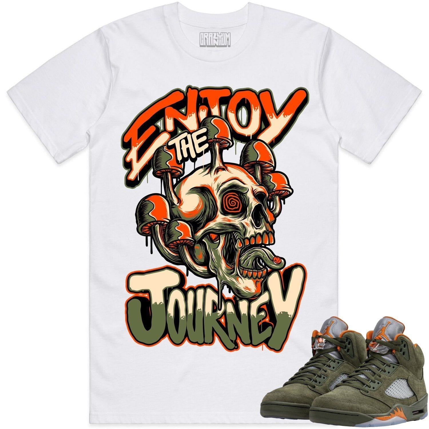 Jordan 5 Olive 5s Shirt to Match - CELADON ENJOY THE JOURNEY