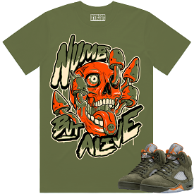 Jordan 5 Olive 5s Shirt to Match - CELADON NUMB ALIVE