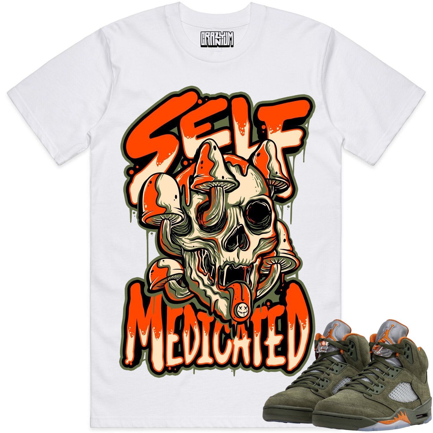 Jordan 5 Olive 5s Shirt to Match - CELADON SELF MEDICATED