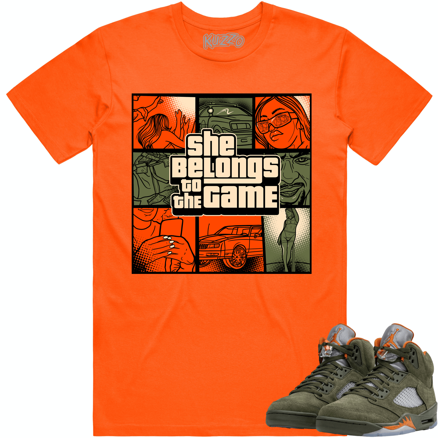 Jordan Retro 5 Olive 5s Shirt to Match - CELADON BELONGS TO THE GAME