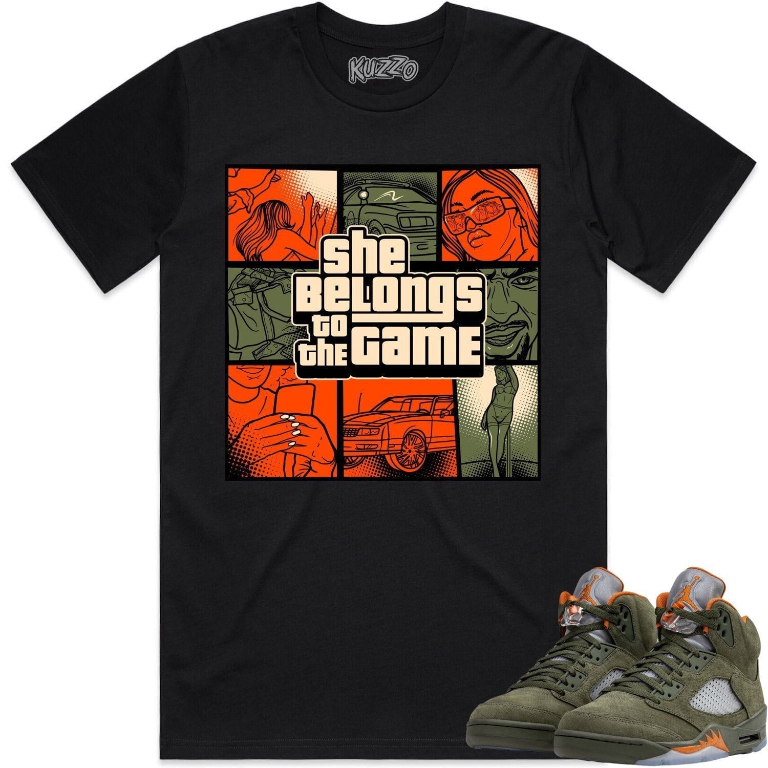 Jordan Retro 5 Olive 5s Shirt to Match - CELADON BELONGS TO THE GAME