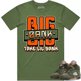 Jordan Retro 5 Olive 5s Shirt to Match - CELADON BIG BANK