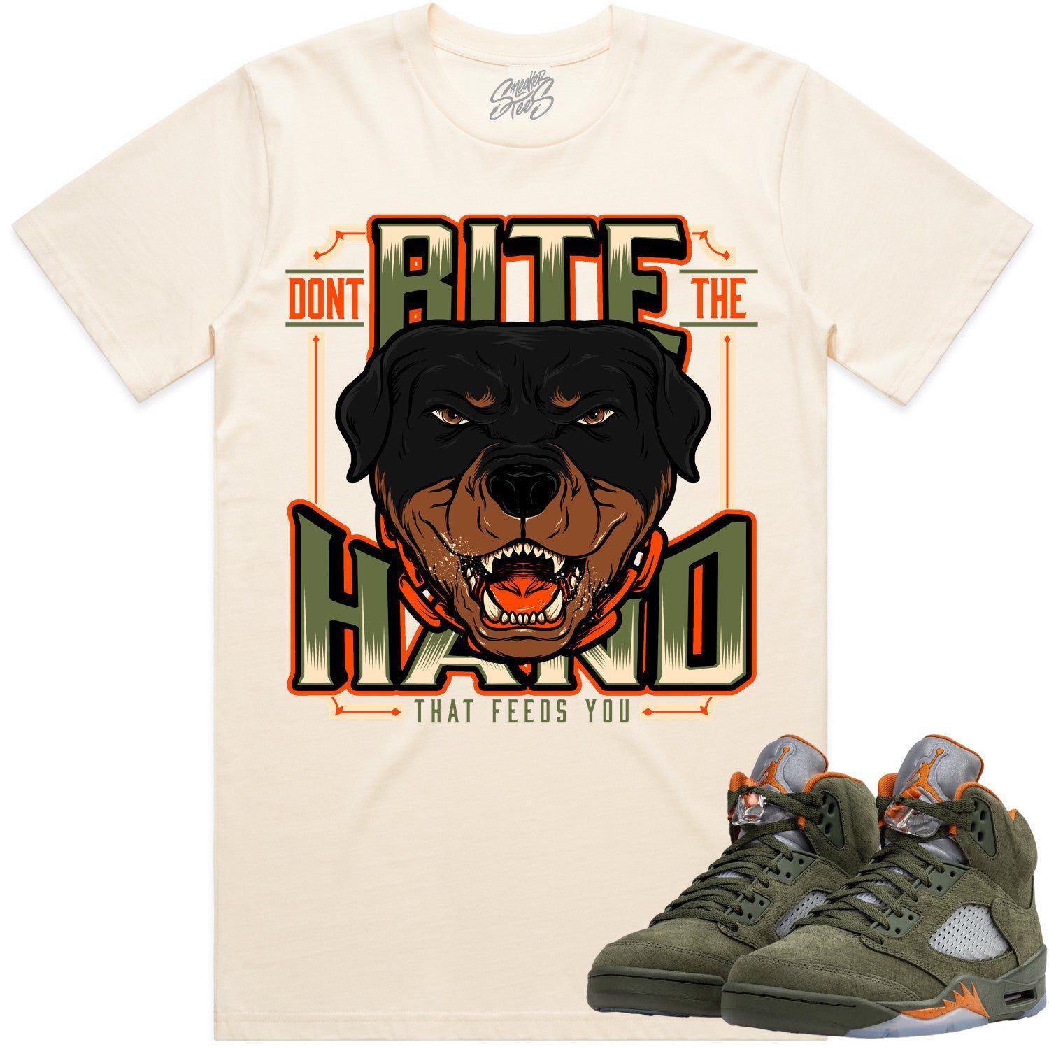 Jordan Retro 5 Olive 5s Shirt to Match - CELADON DONT BITE