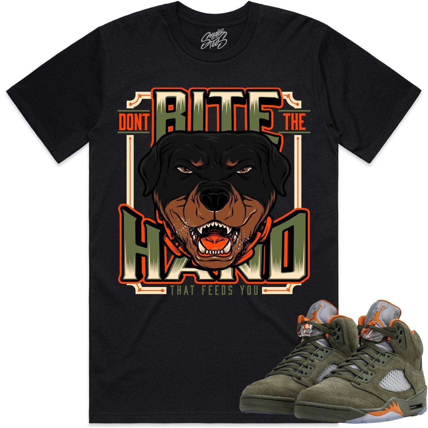 Jordan Retro 5 Olive 5s Shirt to Match - CELADON DONT BITE