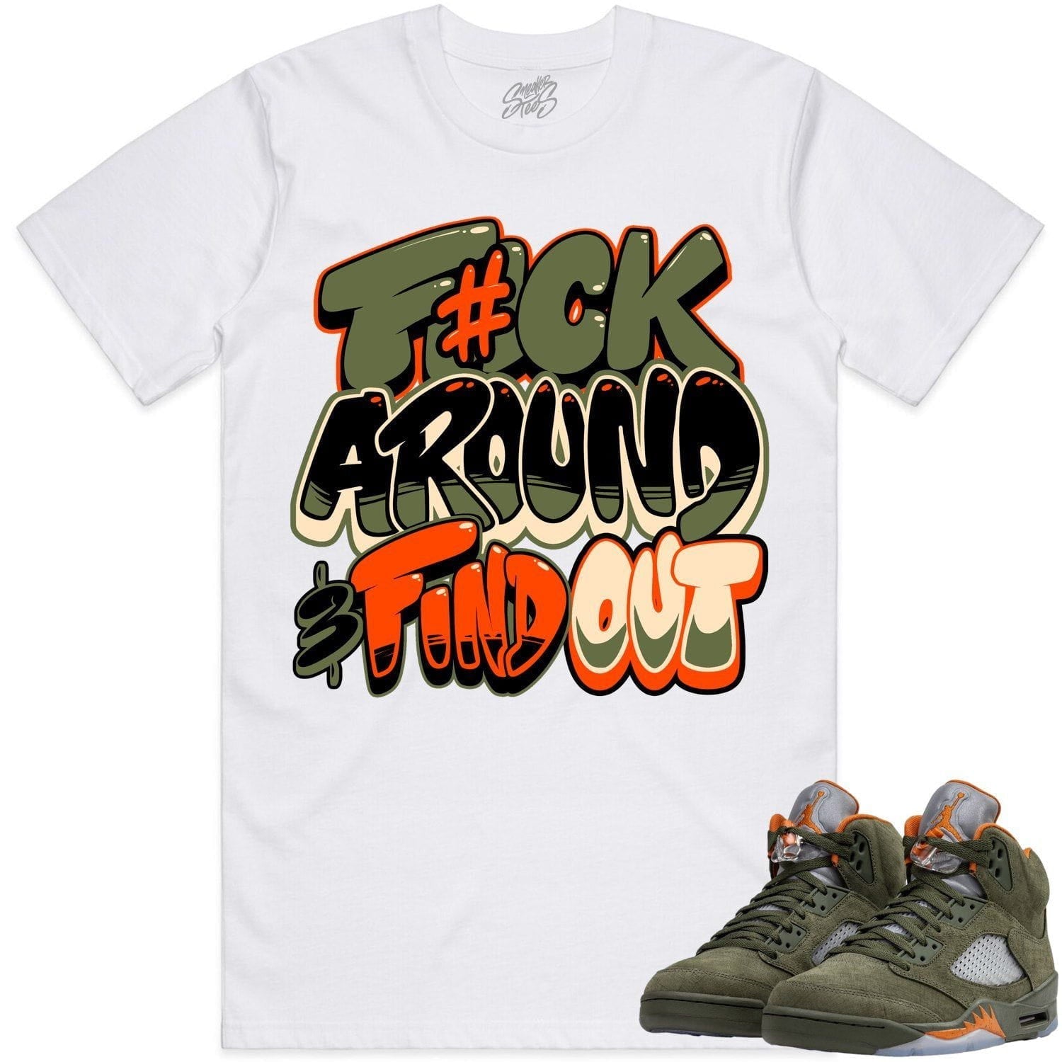 Jordan Retro 5 Olive 5s Shirt to Match - CELADON F#CK