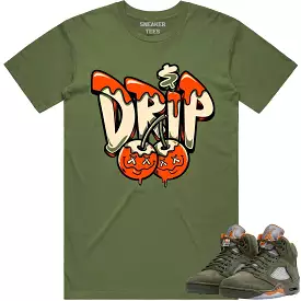 Jordan Retro 5 Olive 5s Shirt to Match - CELADON MONEY DRIP