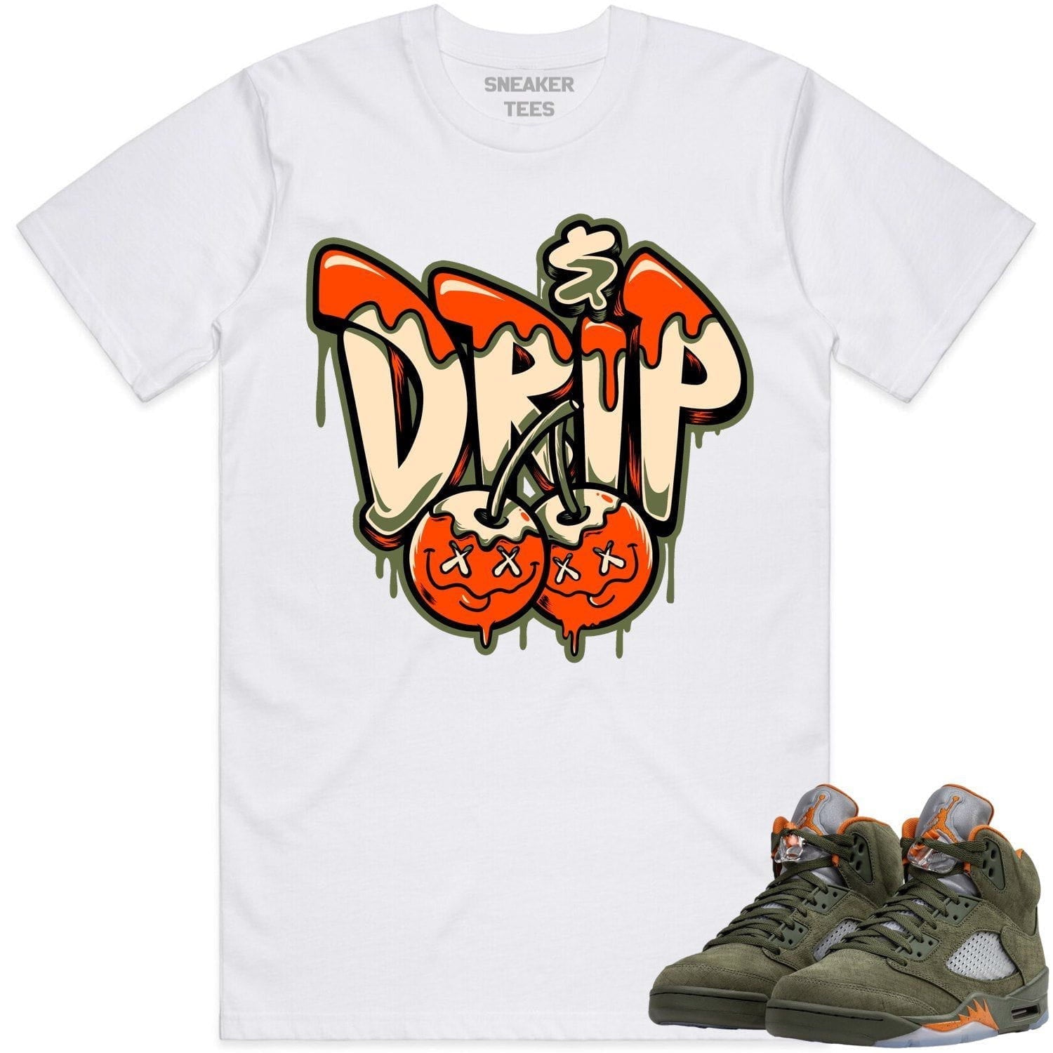 Jordan Retro 5 Olive 5s Shirt to Match - CELADON MONEY DRIP