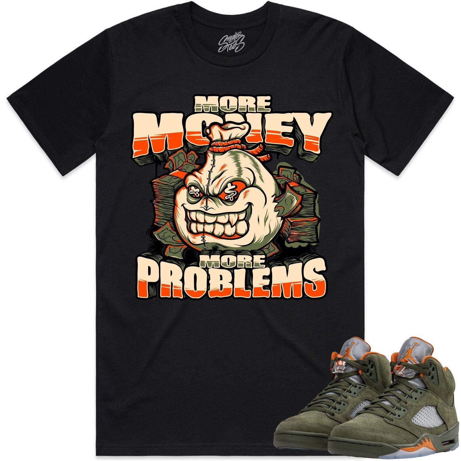 Jordan Retro 5 Olive 5s Shirt to Match - CELADON MORE PROBLEMS