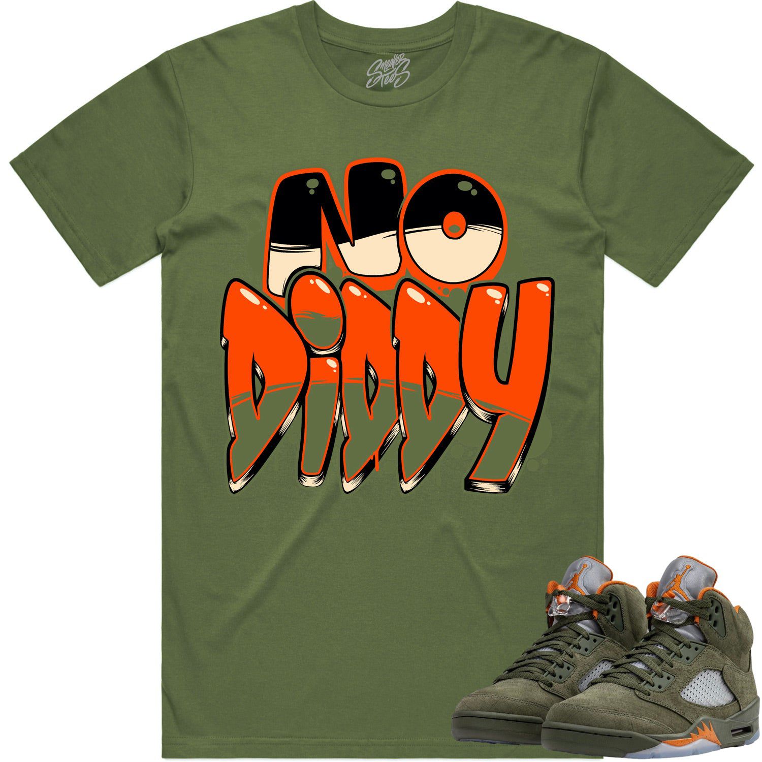 Jordan Retro 5 Olive 5s Shirt to Match - CELADON NODIDDY