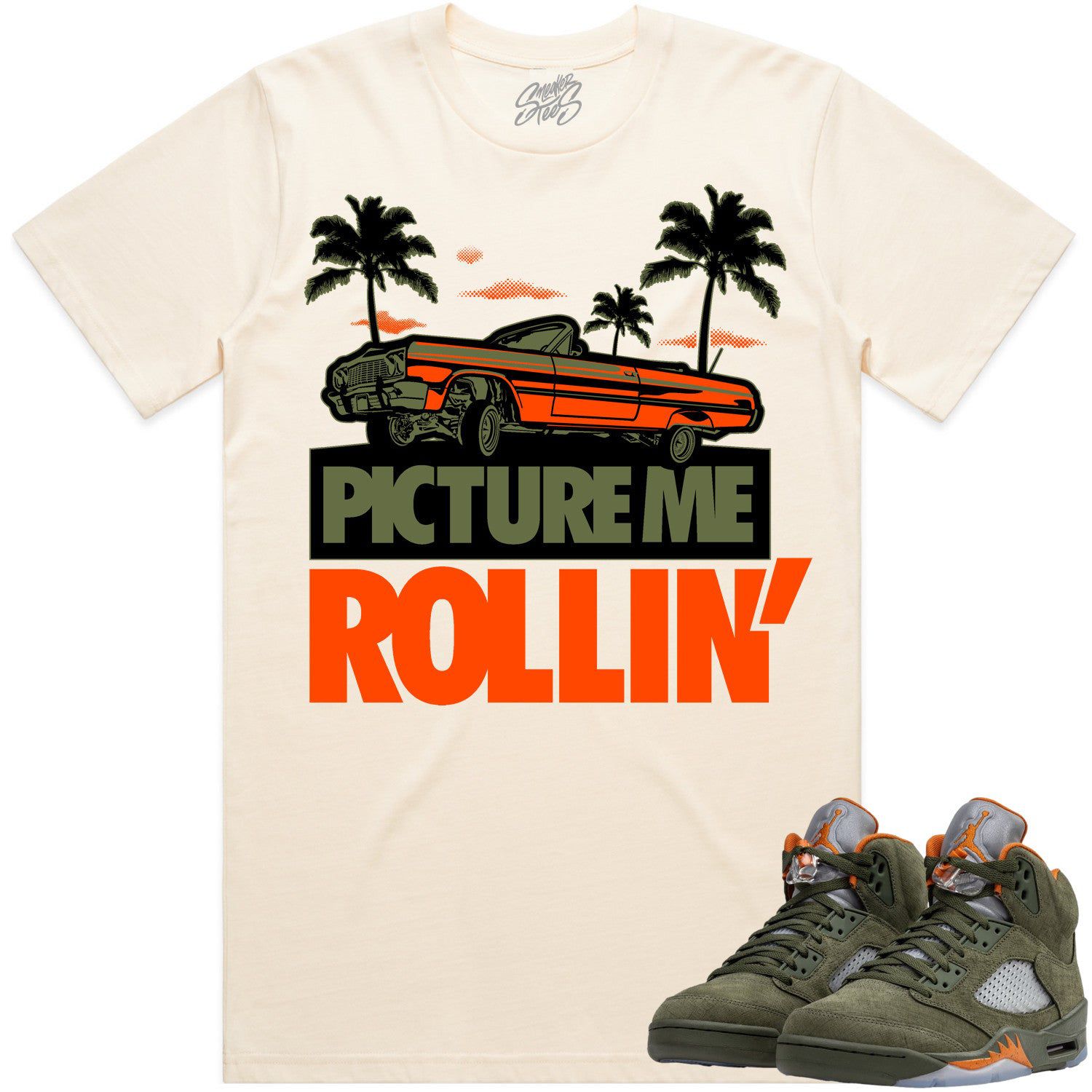 Jordan Retro 5 Olive 5s Shirt to Match - CELADON PMR