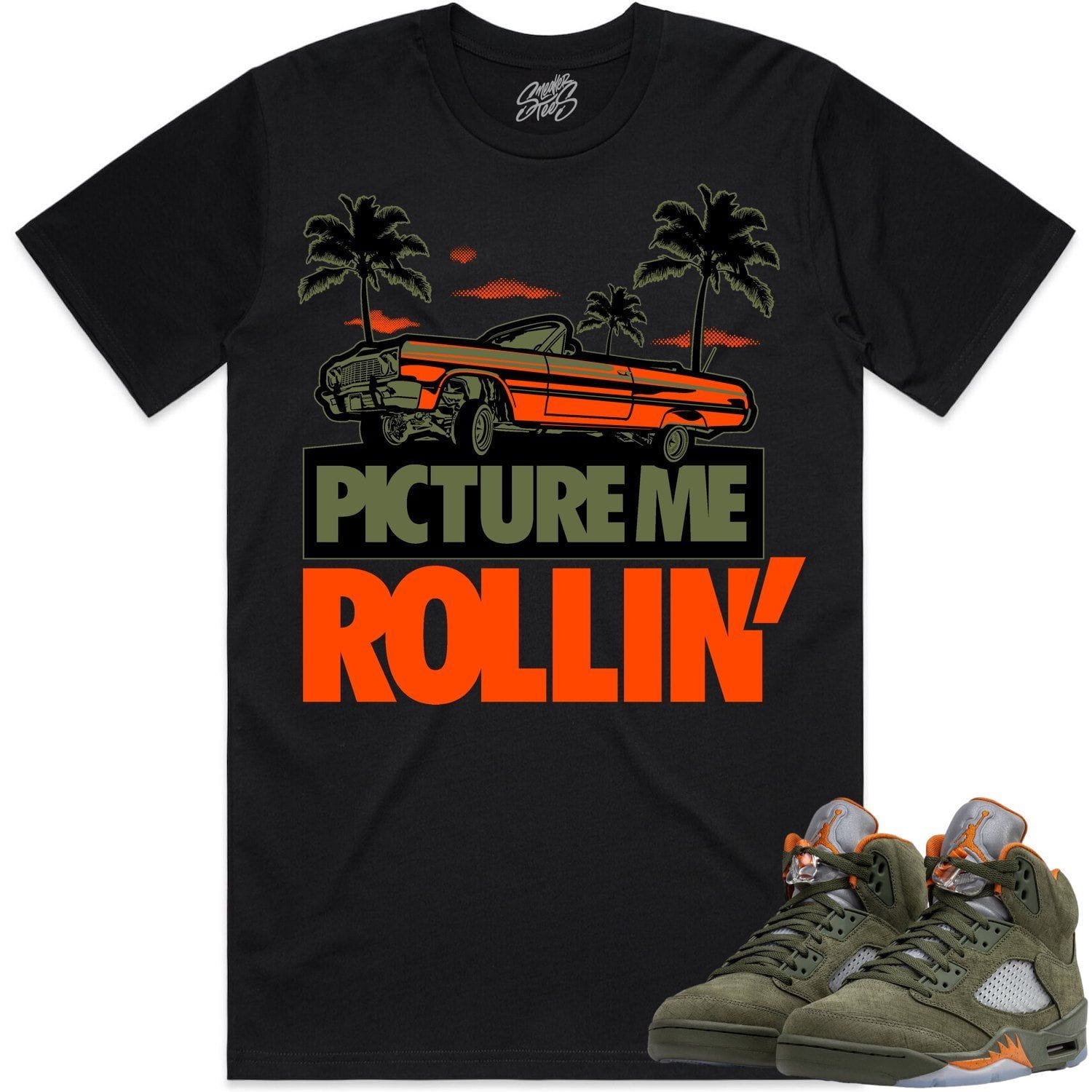 Jordan Retro 5 Olive 5s Shirt to Match - CELADON PMR