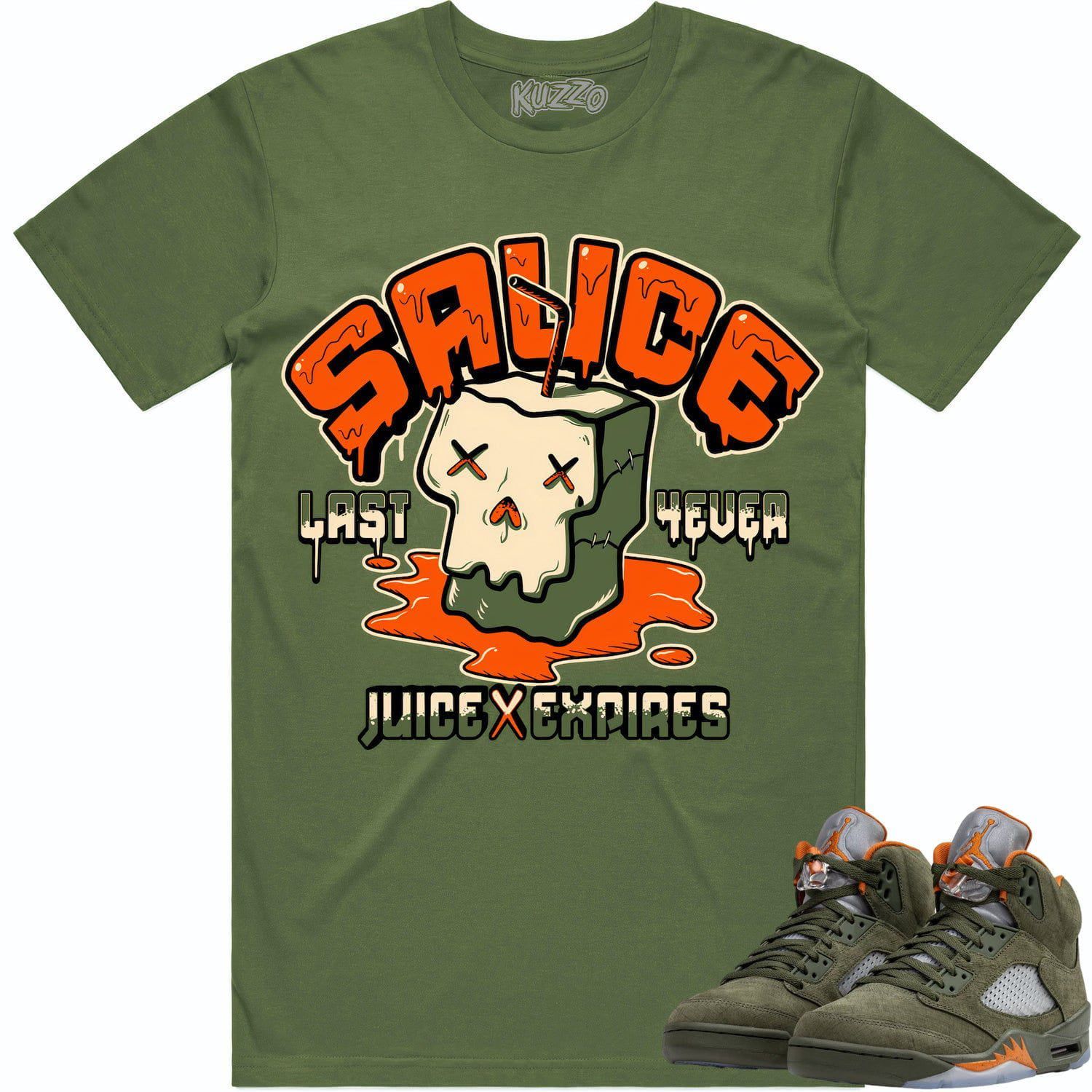 Jordan Retro 5 Olive 5s Shirt to Match - CELADON SAUCE