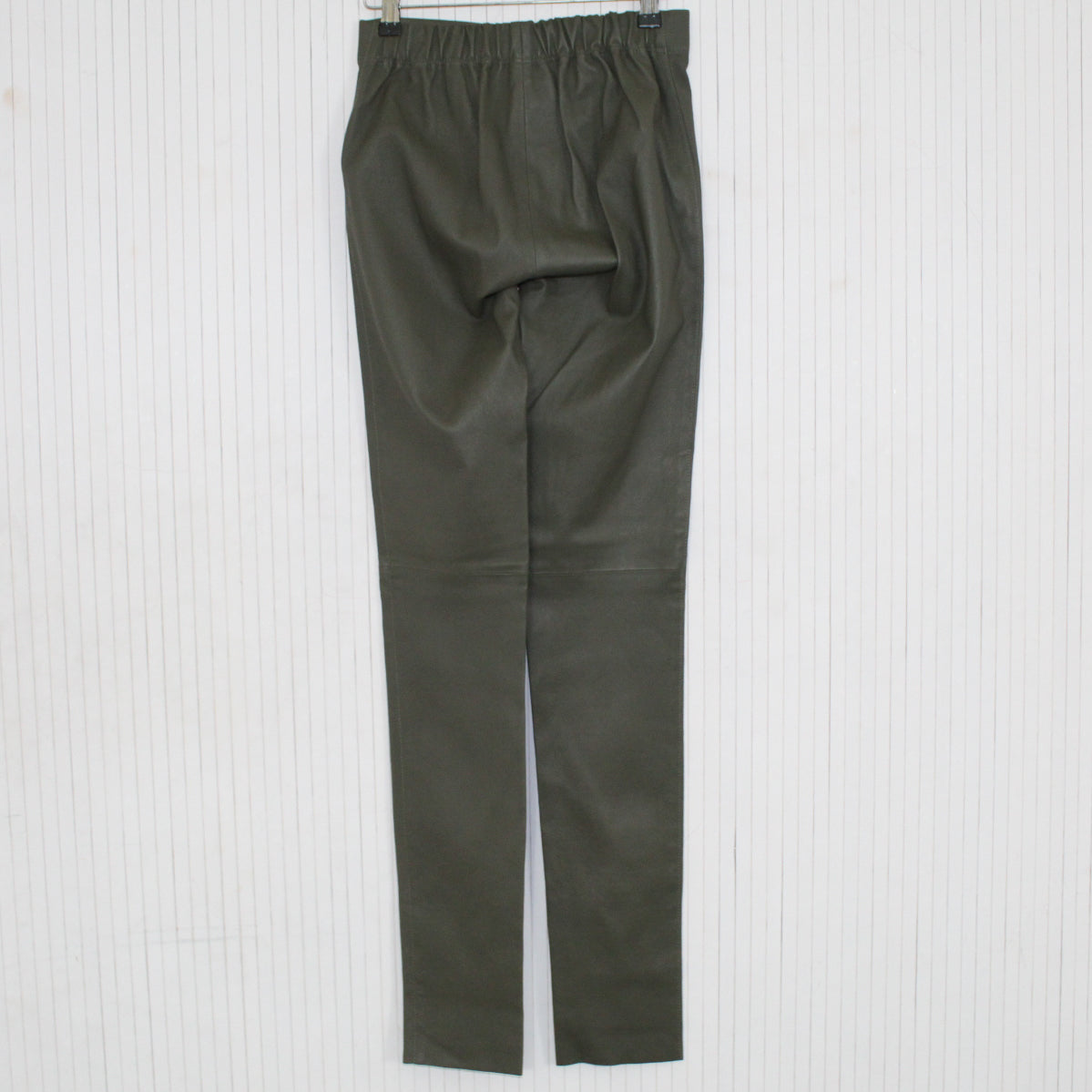 Joseph Brand New 895 Olive Leather Mid Rise Leggings M