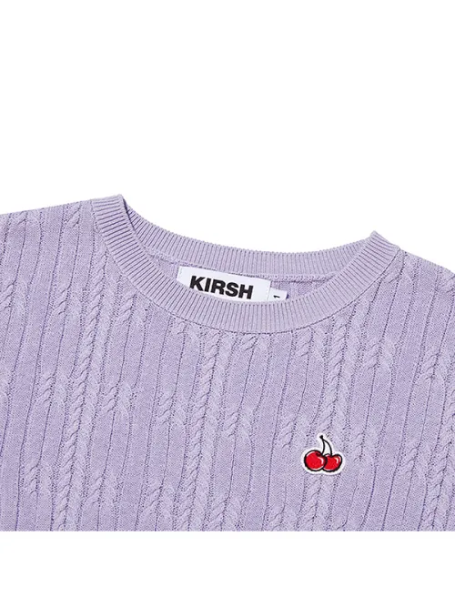 KIRSH  |[ KIRSH ]★SMALL CHERRY CABLE CROP SHORT SLEEVE KNIT