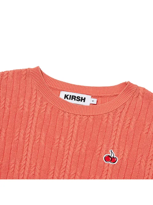 KIRSH  |[ KIRSH ]★SMALL CHERRY CABLE CROP SHORT SLEEVE KNIT