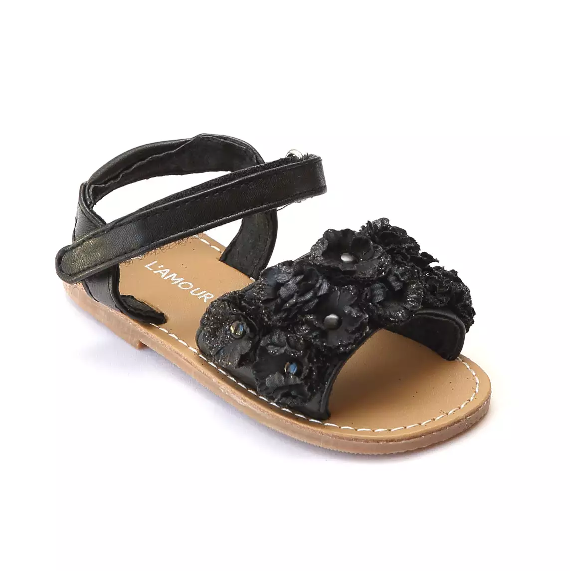 L'Amour Girls Bed of Rosettes Sandal