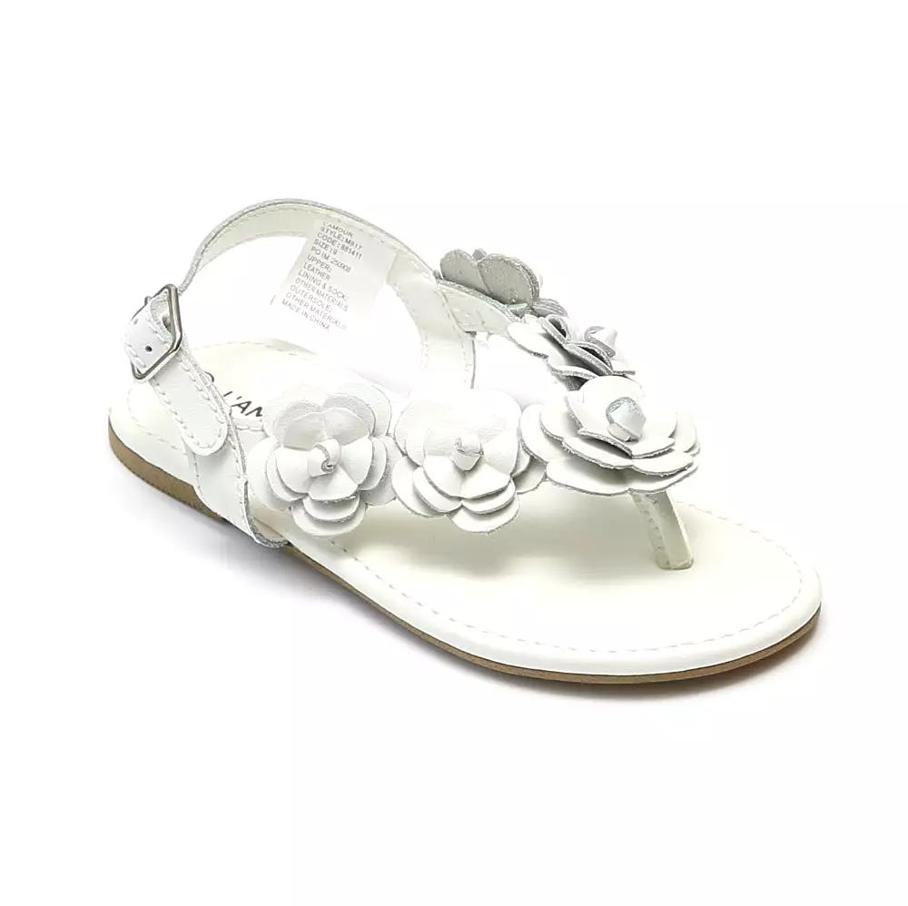 L'Amour Girls Flower Blossom Thong Sandal