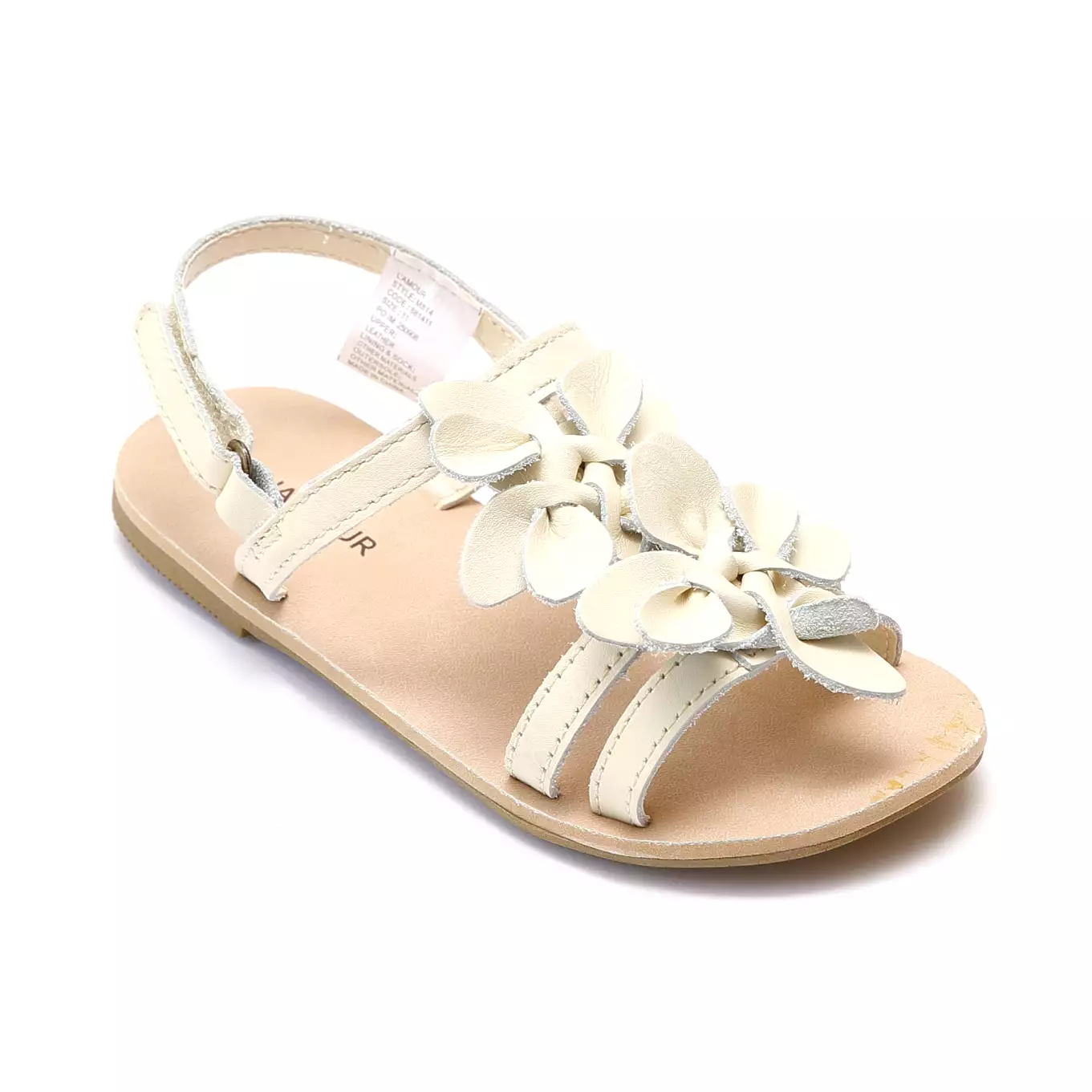 L'Amour Girls Flower Blossom Triple Strap Sandal