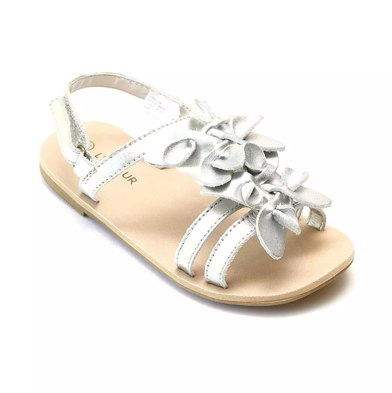 L'Amour Girls Flower Blossom Triple Strap Sandal