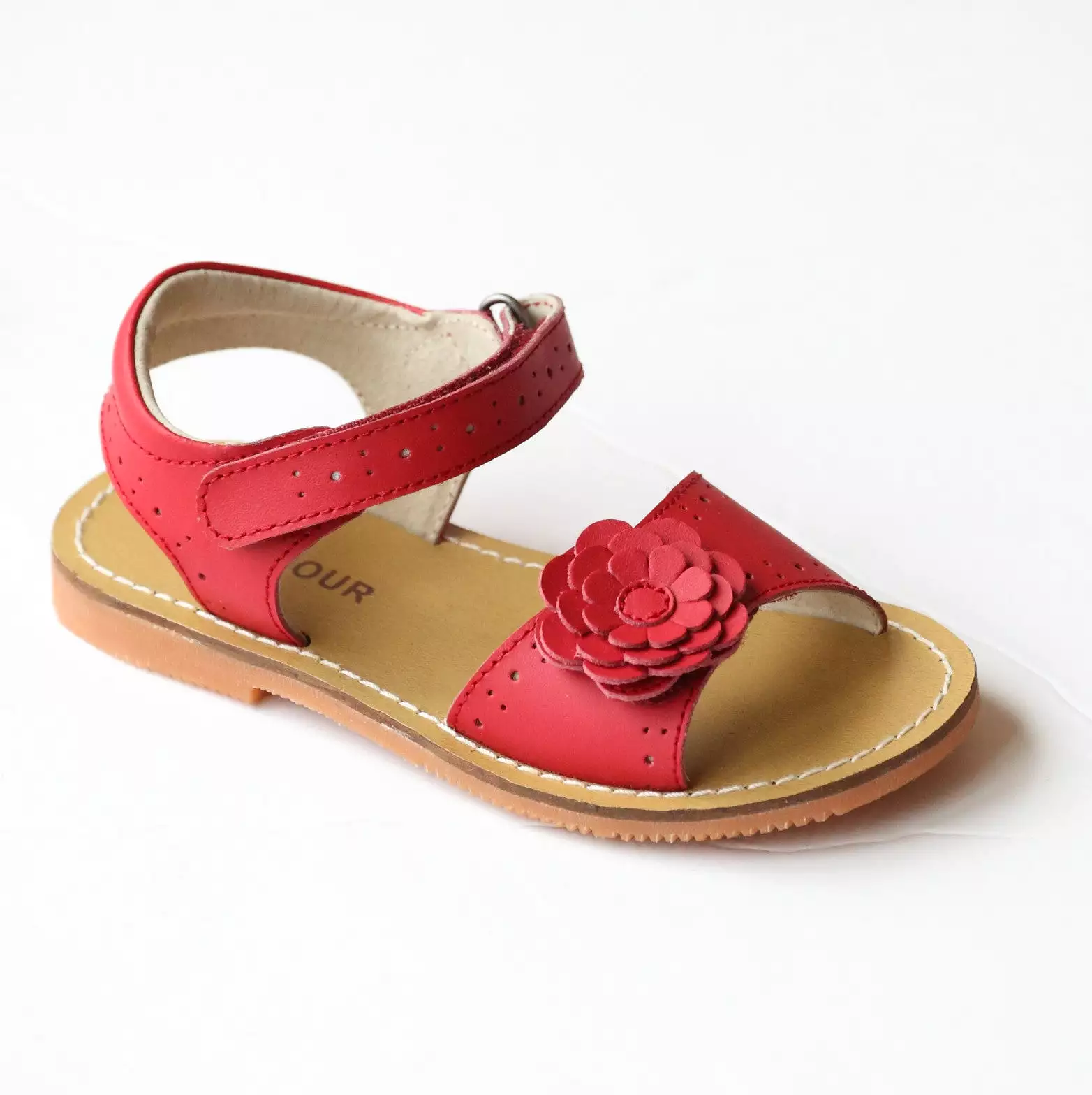 L'Amour Girls Gerbera Leather Sandals