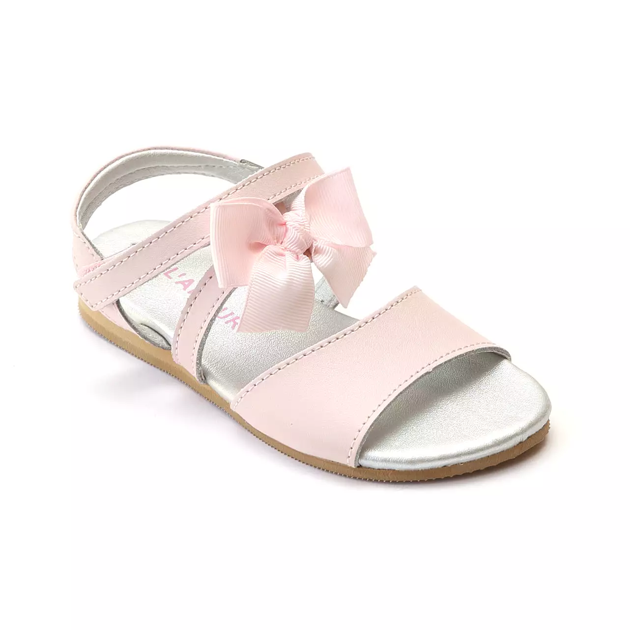 L'Amour Girls Grosgrain Bow Leather Sandals