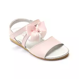 L'Amour Girls Grosgrain Bow Leather Sandals