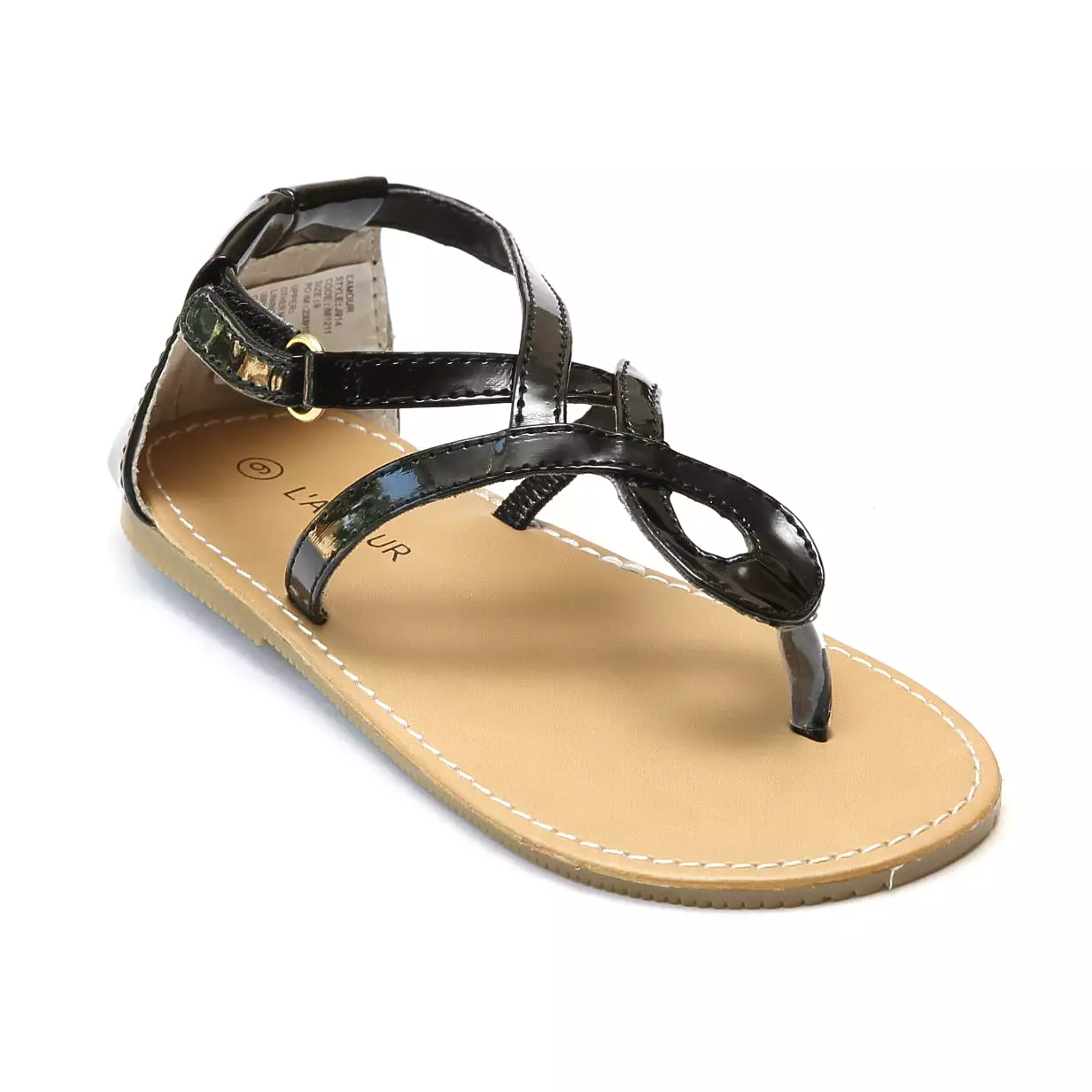 L'Amour Girls J914 Swirl Loop Sandals