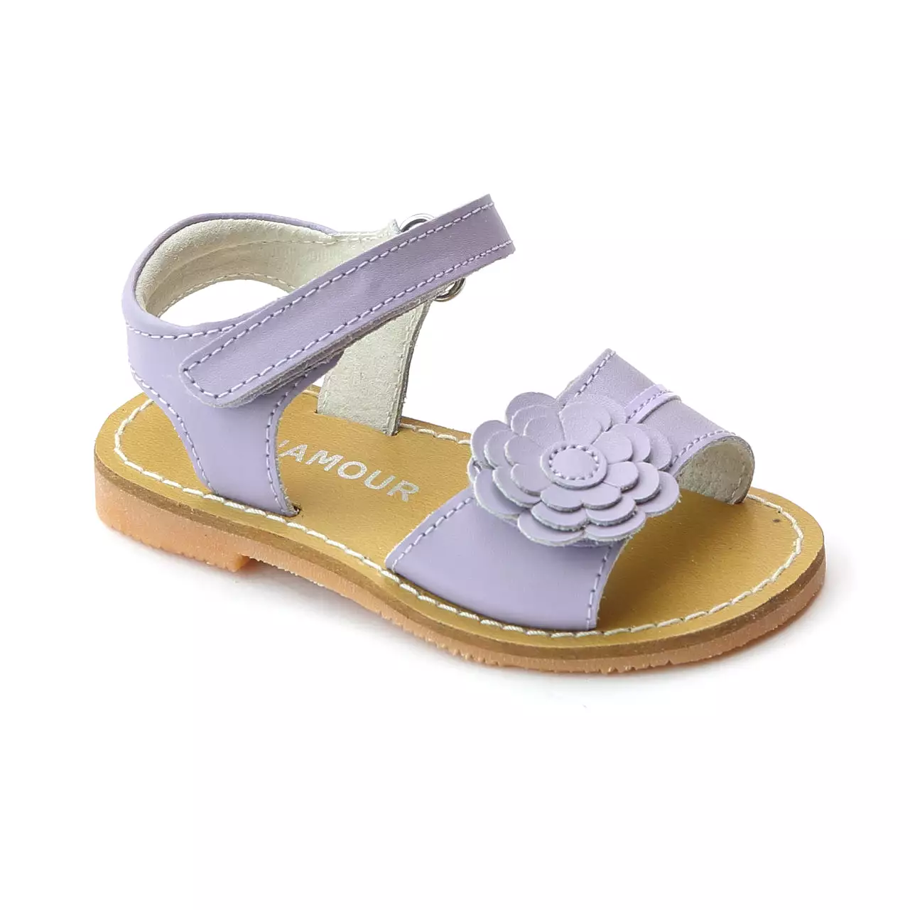 L'Amour Girls Layered Petal Leather Sandals