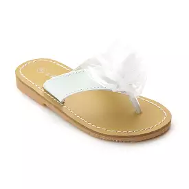 L'Amour Girls Organza Flower Thong Sandals