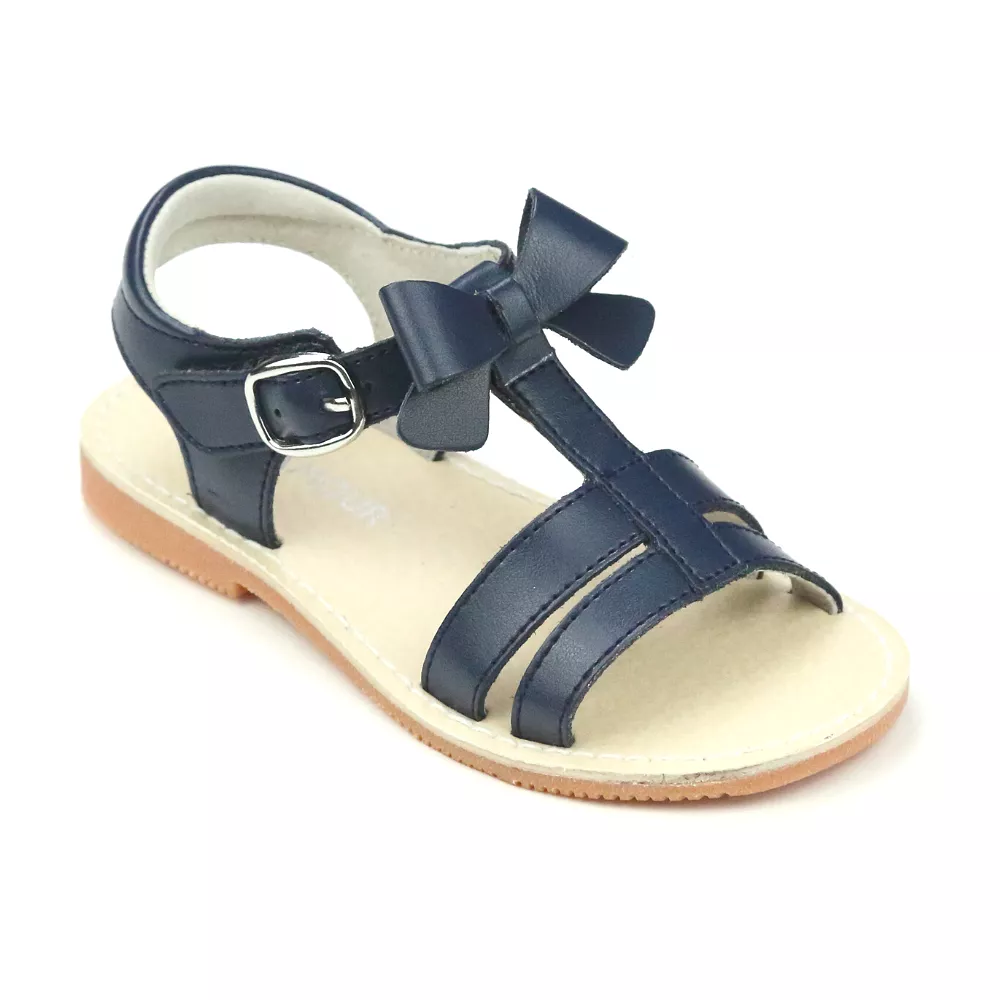 L'Amour Girls T-Strap Bow Sandals