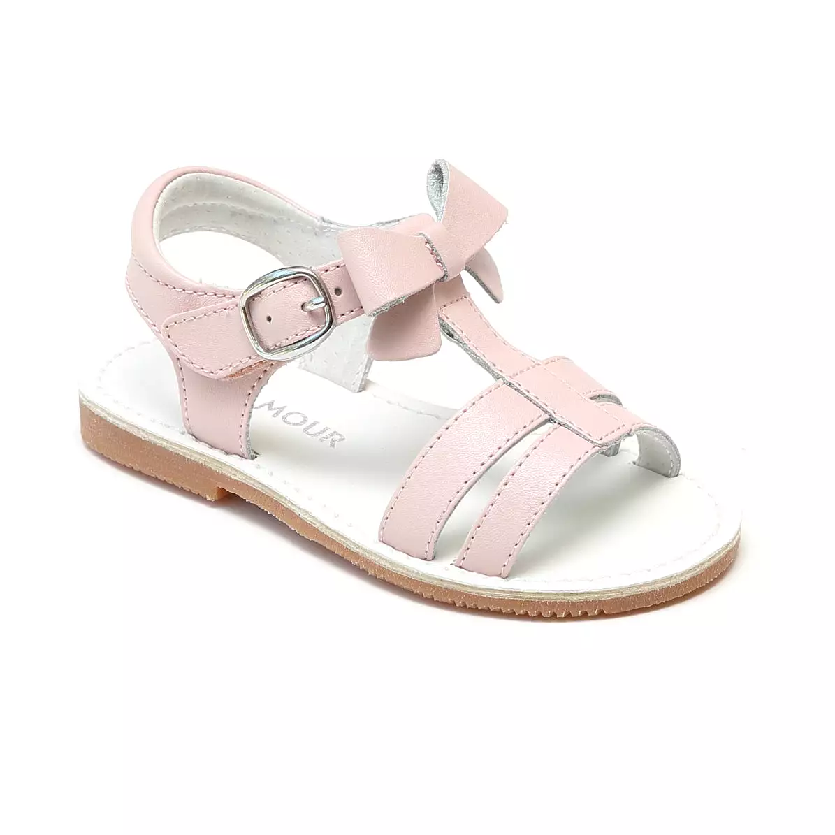 L'Amour Girls T-Strap Bow Sandals