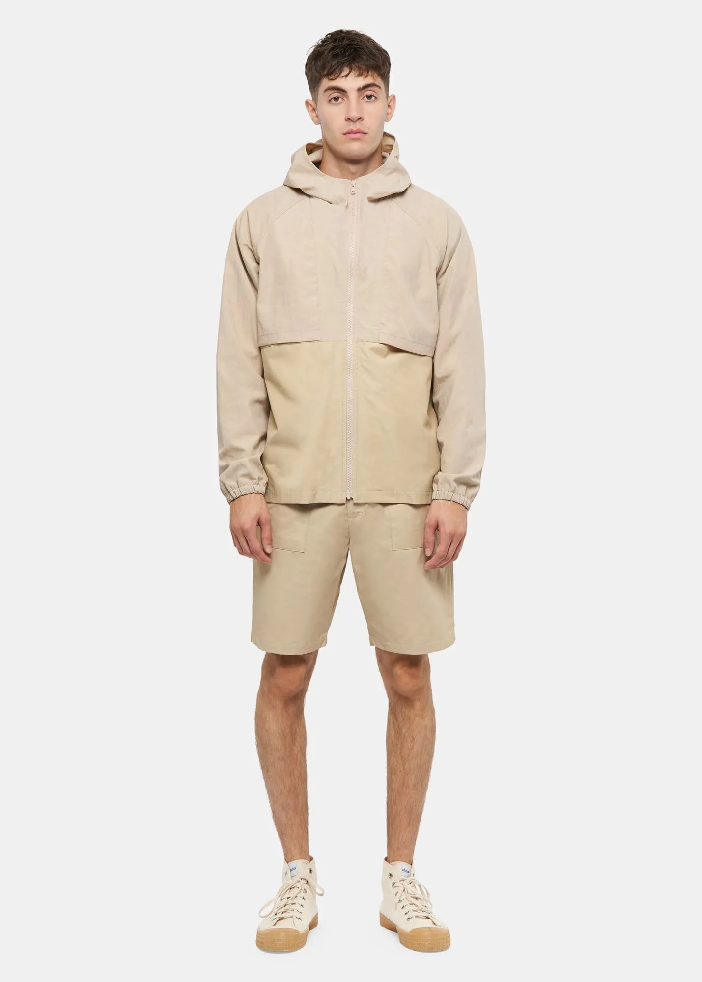 Les Basics X Gloverall Le Short Hooded Coat Stone