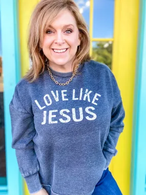 Love Like Jesus Vintage Fleece Sweatshirt- Charcoal