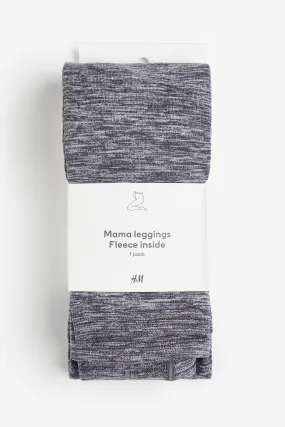 MAMA Fleece leggings - Regular waist - Long - Grey marl - Ladies | H&M GB